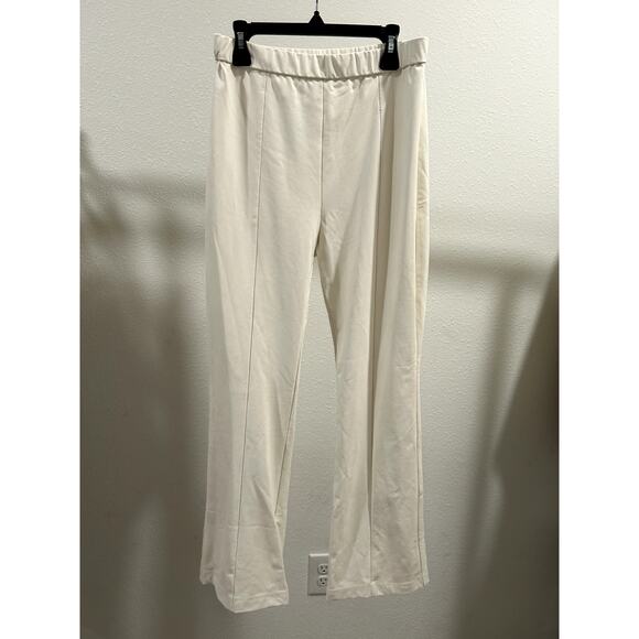 Amanda Uprichard Womens Revolve Lorna Cream Faux Leather Pants Sz Small Elastic - Picture 2 of 7